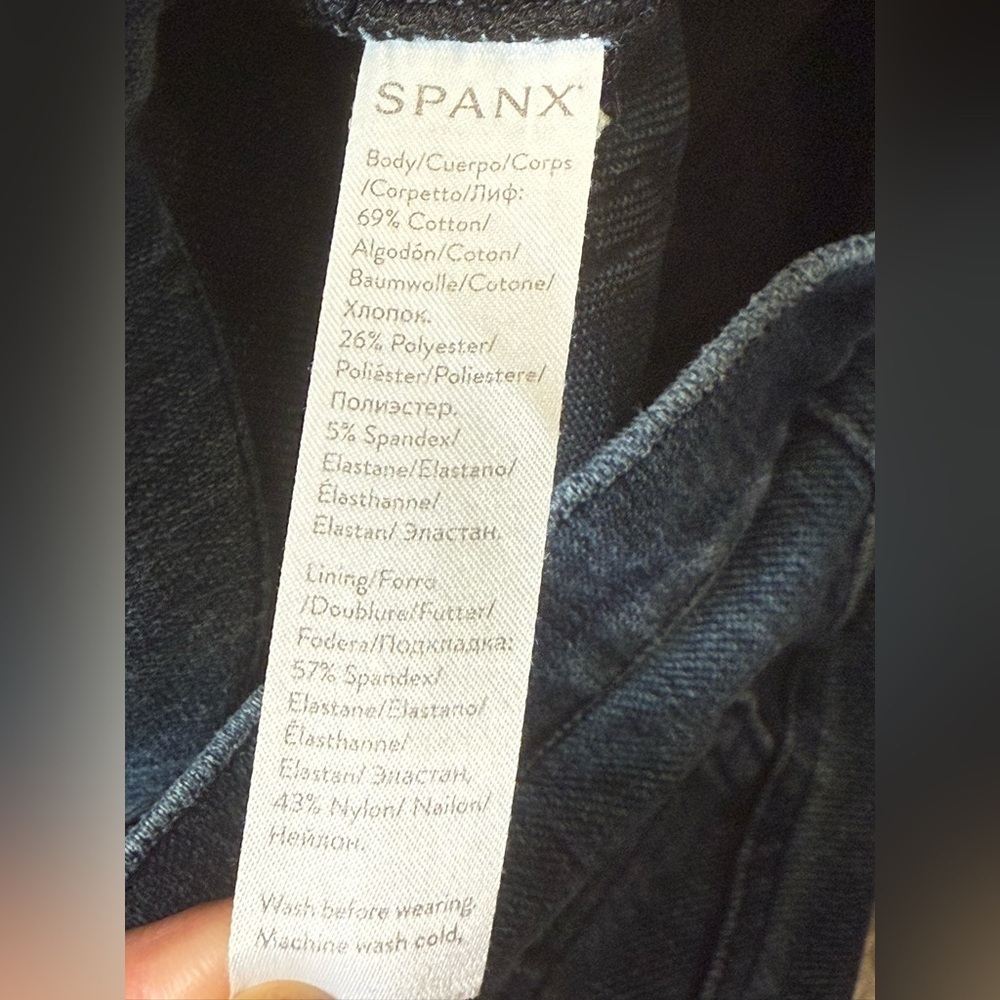 Spanx High waist medium wash pull on skinny jeans size medium - Picture 9 of 10